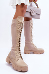 Flat Heel Boots with Sock Beige Itona