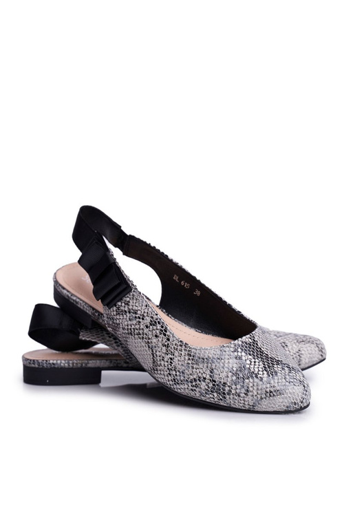 Women's Sergio Leone Ballerinas Grey Snake Pattern BL615