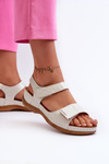Comfortable Women's Sandals with Velcro Silver Iphiope