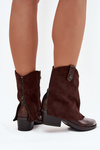 Insulated Cowboy Boots High Heels Chocolate Sylvette