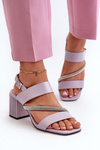 Women's Elegant Sandals with Stiletto Heel Purple D&A MR38-549