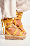 Women's Platform Sandals Tiered Yellow La Favorite