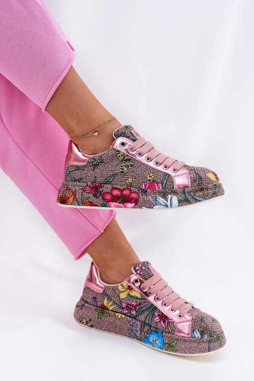 Damskie Wzorzyste Zdobione Sneakersy Na Platformie Multikolor GOE RR2N4002