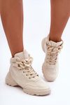 Women's Suede Sport Shoes with Chain Beige Tymagio