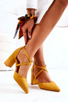 Women's Pumps On Heel Suede Yellow Future