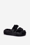 Women's Fur Slippers On Platform Black Talfedi