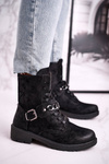 Women's Boots With Chain Suede Black Augusta