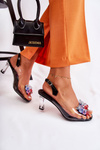 Elegant Sandals With Crystals Black Lanette