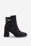 Insulated Women's Heeled Boots Eco Suede Black Saivia