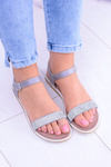 Women's Flat Grey Sandals Estrene