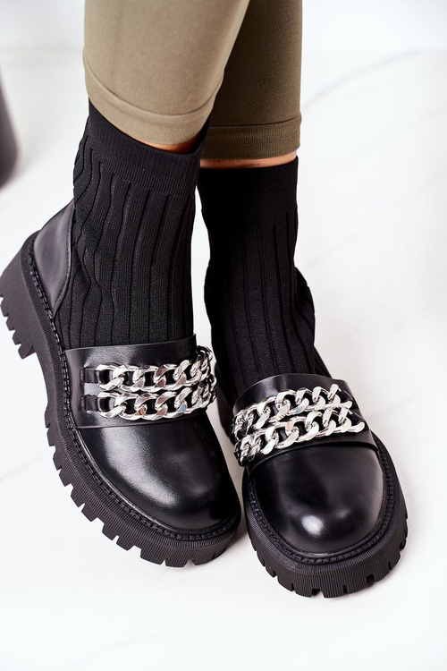 Boots With Chain Black Walk This Way