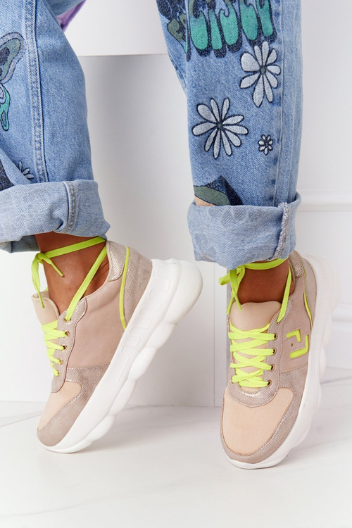 Women's Sports Shoes On The Platform Lu Boo Beige