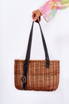Braided Bag NOBO XM0050 Basket Beige and Black