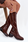 Insulated women's wedge boots with strap Sergio Leone KZ25826 Brown