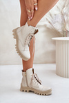 Women's Boots Made Of Natural Leather Light Beige Zazoo