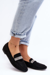 Women's Black Loafers with Rhinestones Ralrika