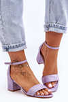Suede Classic Low Heel Sandals Purple Honeymoon 