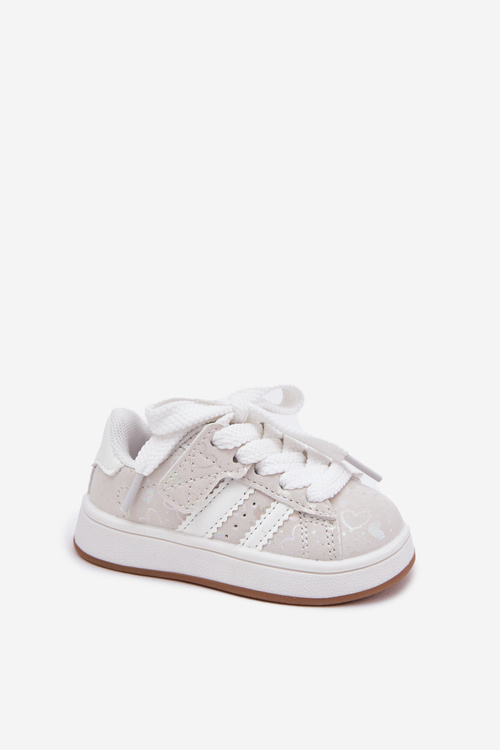 Dziecięce Buty Sportowe Sneakersy Serduszka Białe Mirelle