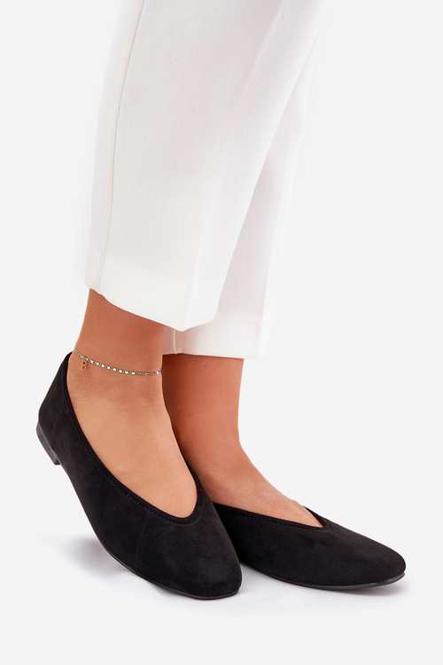 Classic Ballet Flats Made Of Eco Suede Black Osallin