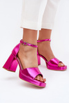 Lacquered Women's Sandals On Heels Fuchsia Marila