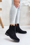 Insulated Low Chelsea Boots With Zipper Eco Suede Black Telluara