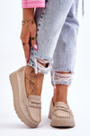 Suede Platform Loafers Light Beige Milana