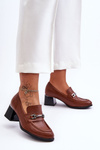 Comfortable Leather Pumps Brown Damira