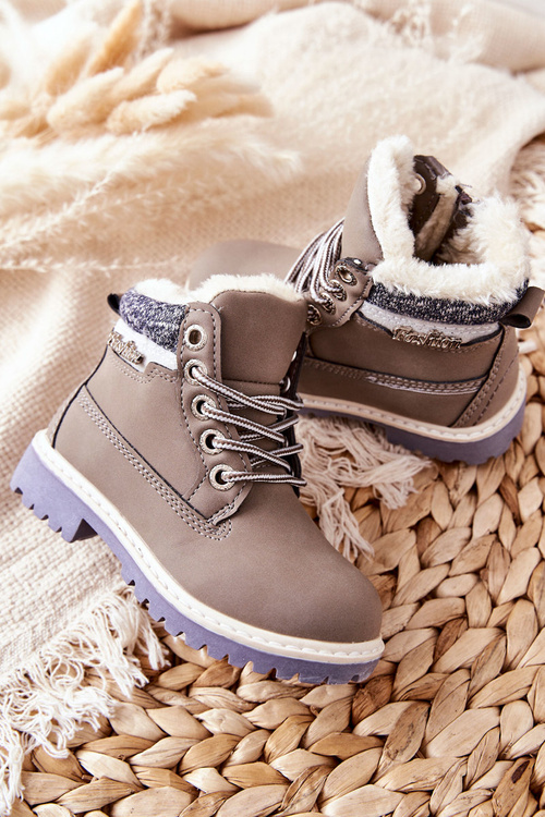 Children's Insulated Boots With Fur Grey Estee