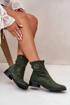 Women's Boots With Zip And Decorative Detail Eco Suede Green Lerioria