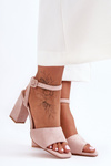 Suede Sandals On Heel Nude Harriet