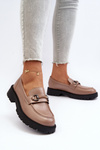 Women's Beige Faux Leather Moccasins Ledda