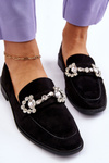 Elegant Suede Loafers Black Aliya