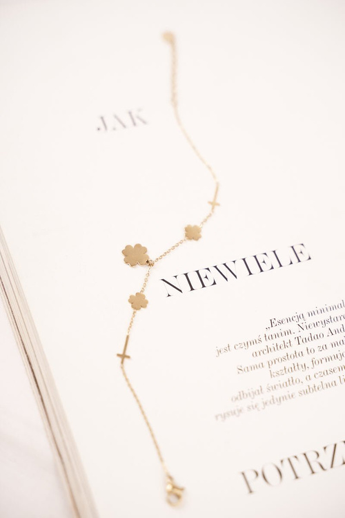 Women's Bracelet Celebrity Gold Clovers Crosses Pray