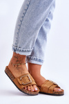 Women's Suede Platform Slippers Camel Festil
