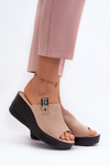 Women's Wedge Sandals Beige Vleni