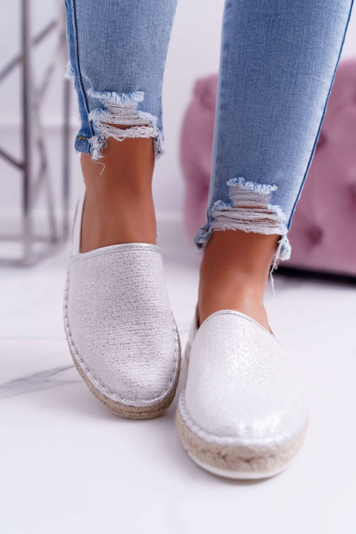 Women's Espadrilles Big Star Braided Sole Silver DD274770