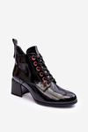 Low-Cut Lace-Up Patent Boots SBarski MR870-66 Black