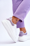 Women's Sport Shoes With Decorative Pattern White-Purple Delight