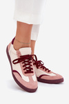 Damskie Sneakersy Niskie Skóra Naturalna Różowe Zazoo N1202