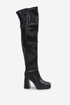 Knee High Heeled Boots Black Liatheia