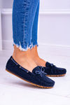 Navy Blue Suede Comfort Moccasins Gucio