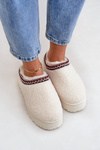 Snow Boots Slippers On Platform With Lambskin Light Beige Ovirissa
