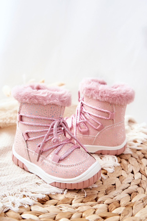 Fleece-lined Snow boots Pink Stars