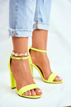 Women's Stiletto Sandals Yellow Neon Anastasie