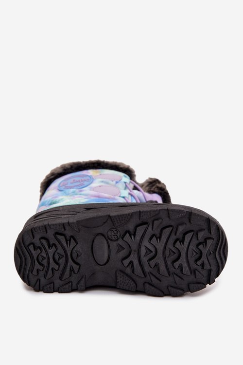 Children's Girls Snow Boots With Fur And Elastic Lee Cooper LCJ-25-10-3778 Purple
