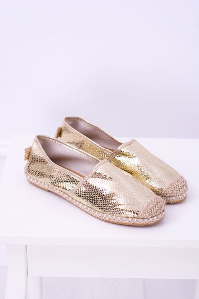 Lu Boo Women's Slip-on Gold Espadrilles Pray
