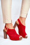 Openwork Sandals On A Block Heel Sergio Leone SK855 Red