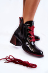 Lacquered Warm Lace-up Boots Black Tove