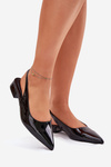 Lacquered Ballerinas On Low Heel Black Testori