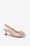 Leather Elegant High Heels Beige CheBello 4666